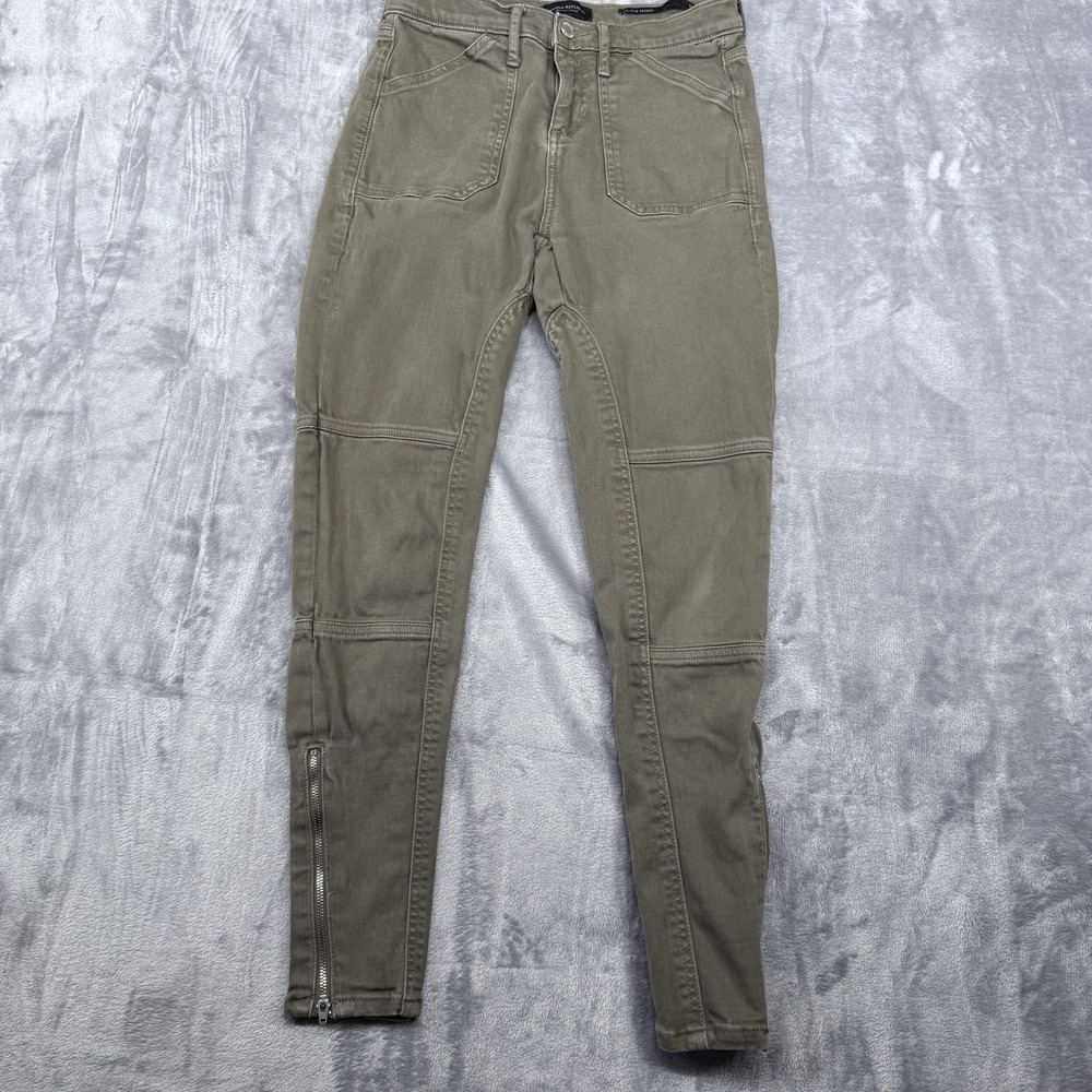 BANANA REPUBLIC Skinny Leg Mid Rise Jeans Women's 26 Stretch Denim zipper leg